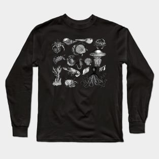 Vintage Sea Life Illustrations Long Sleeve T-Shirt